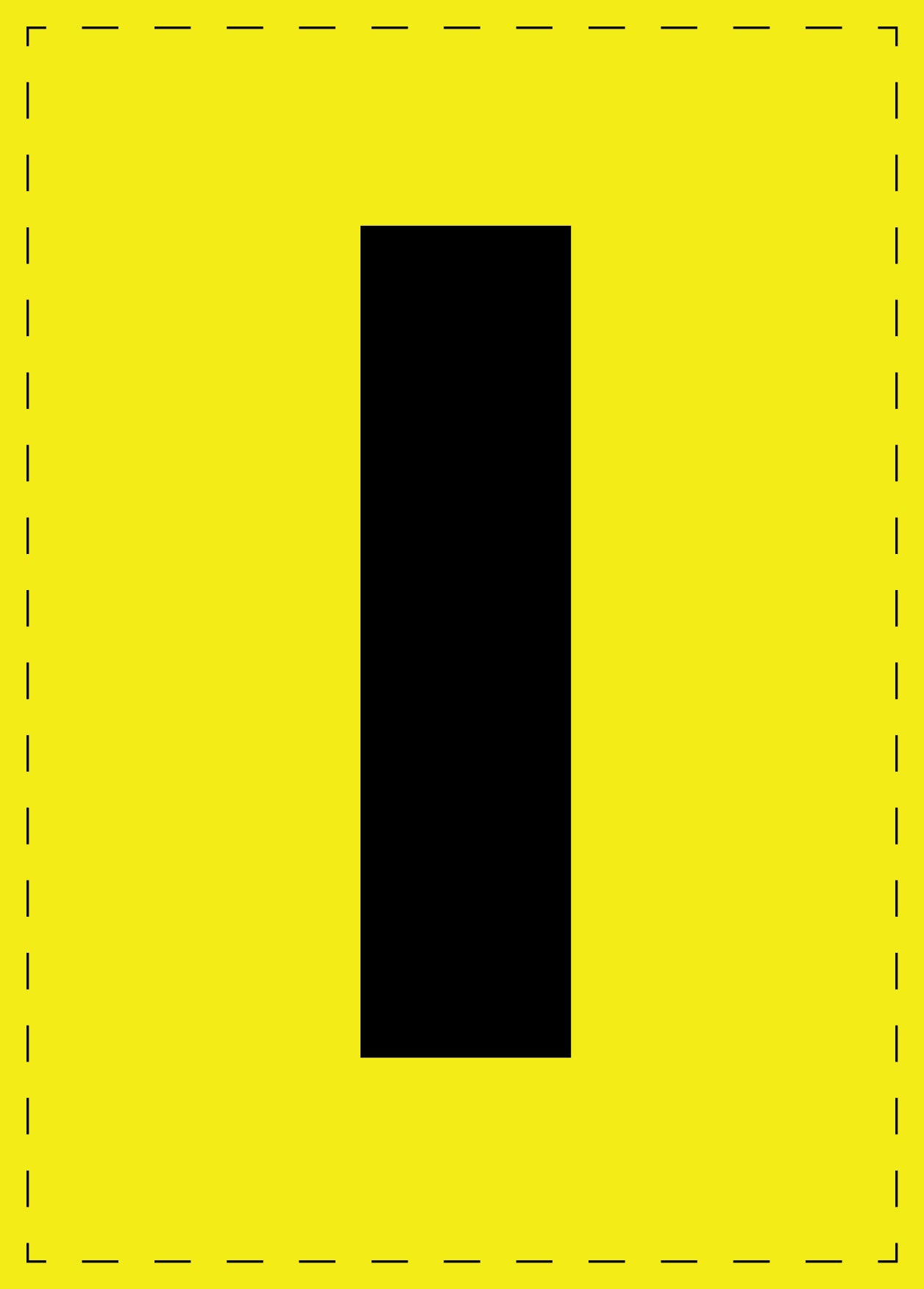 Buchstabe I Klebebuchstaben und Zahlenaufkleber schwarze Schrift gelber Hintergrund ES-BGPVC-I-3