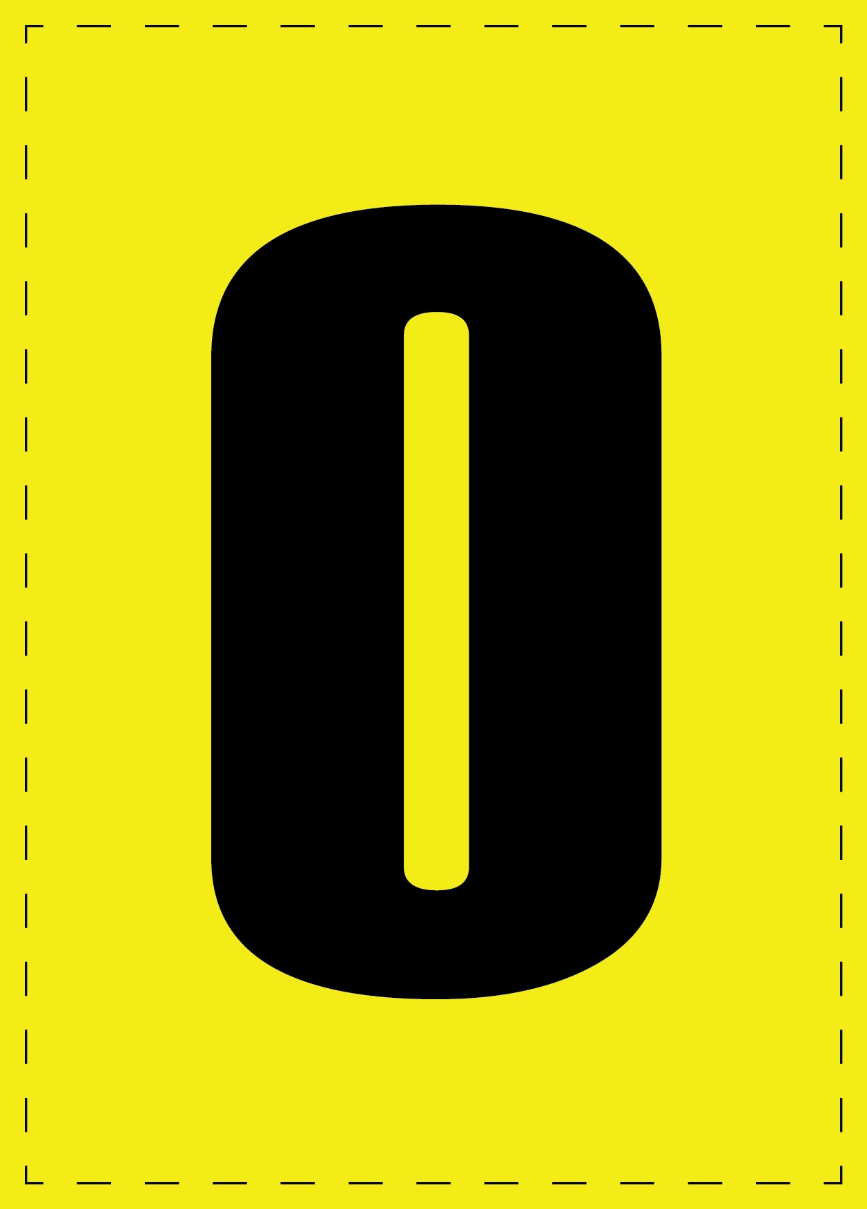 Buchstabe O Klebebuchstaben und Zahlenaufkleber schwarze Schrift gelber Hintergrund ES-BGPVC-O-3