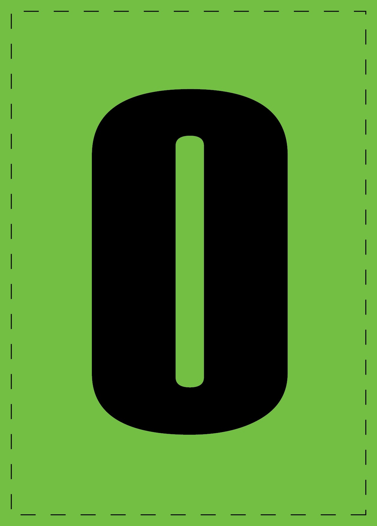 Buchstabe "O" Klebebuchstaben und Zahlenaufkleber schwarze Schrift grüner Hintergrund ES-BGPVC-O