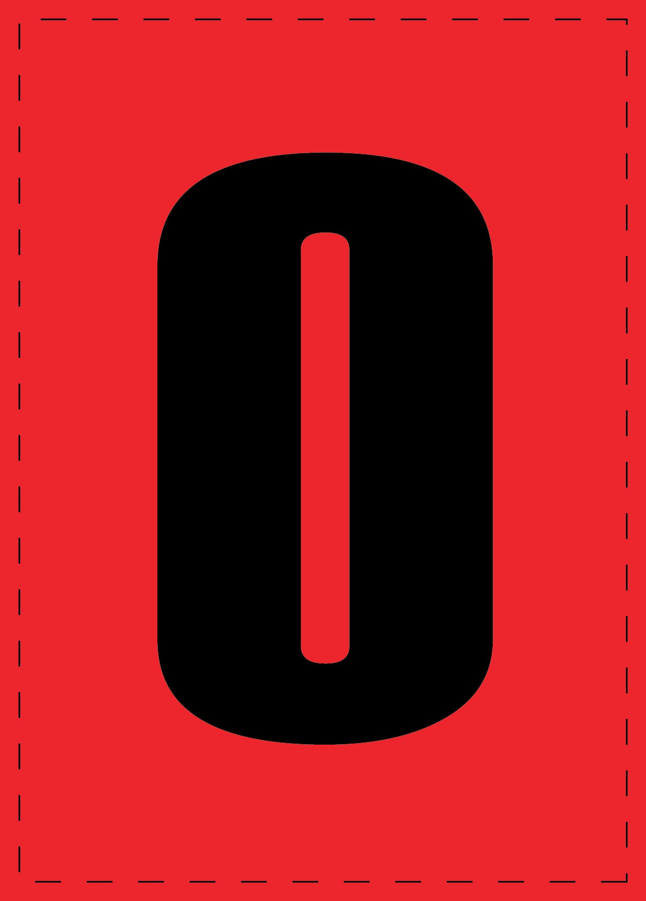 Buchstabe O Klebebuchstaben und Zahlenaufkleber schwarze Schrift roter Hintergrund ES-BGPVC-O