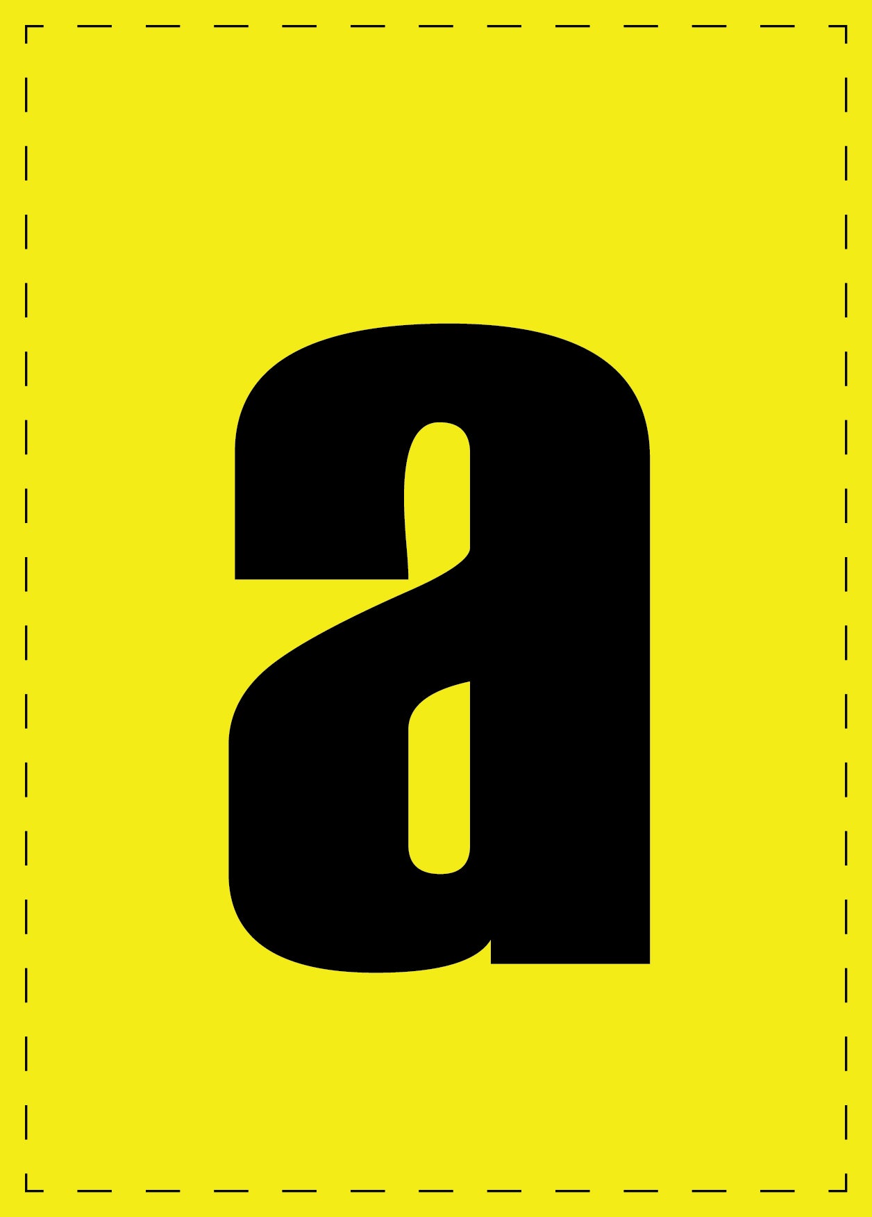 Buchstabe a Klebebuchstaben und Zahlenaufkleber schwarze Schrift gelber Hintergrund ES-BGPVC-a-3