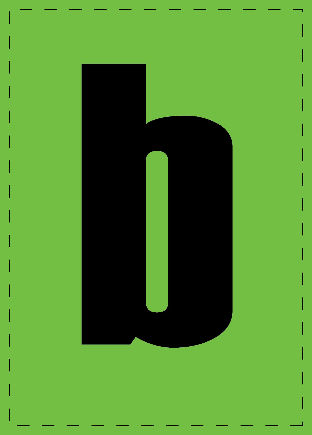 Buchstabe "b" Klebebuchstaben und Zahlenaufkleber schwarze Schrift grüner Hintergrund ES-BKPVC-B