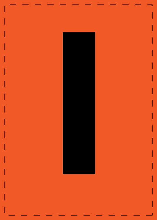 Klebebuchstaben "l" und Zahlenaufkleber schwarze Schrift orange Hintergrund  ES-BKPVC-L
