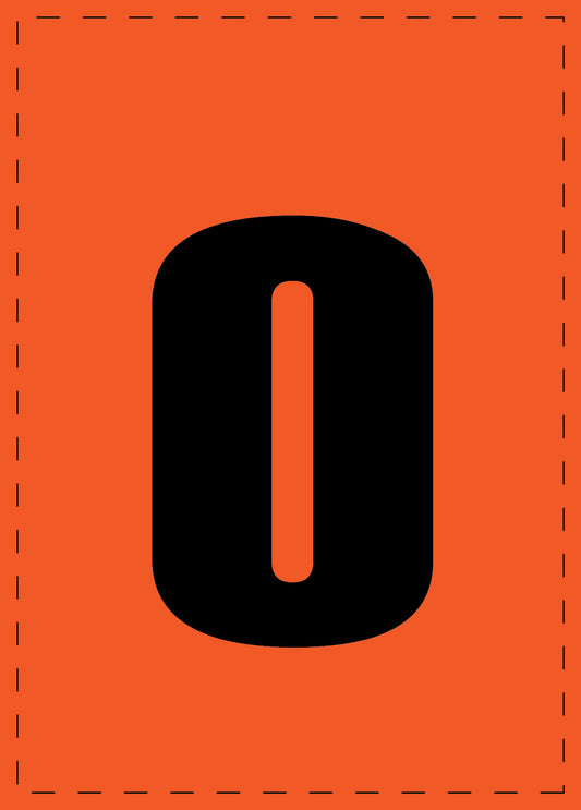 Klebebuchstaben "o" und Zahlenaufkleber schwarze Schrift orange Hintergrund  ES-BKPVC-O