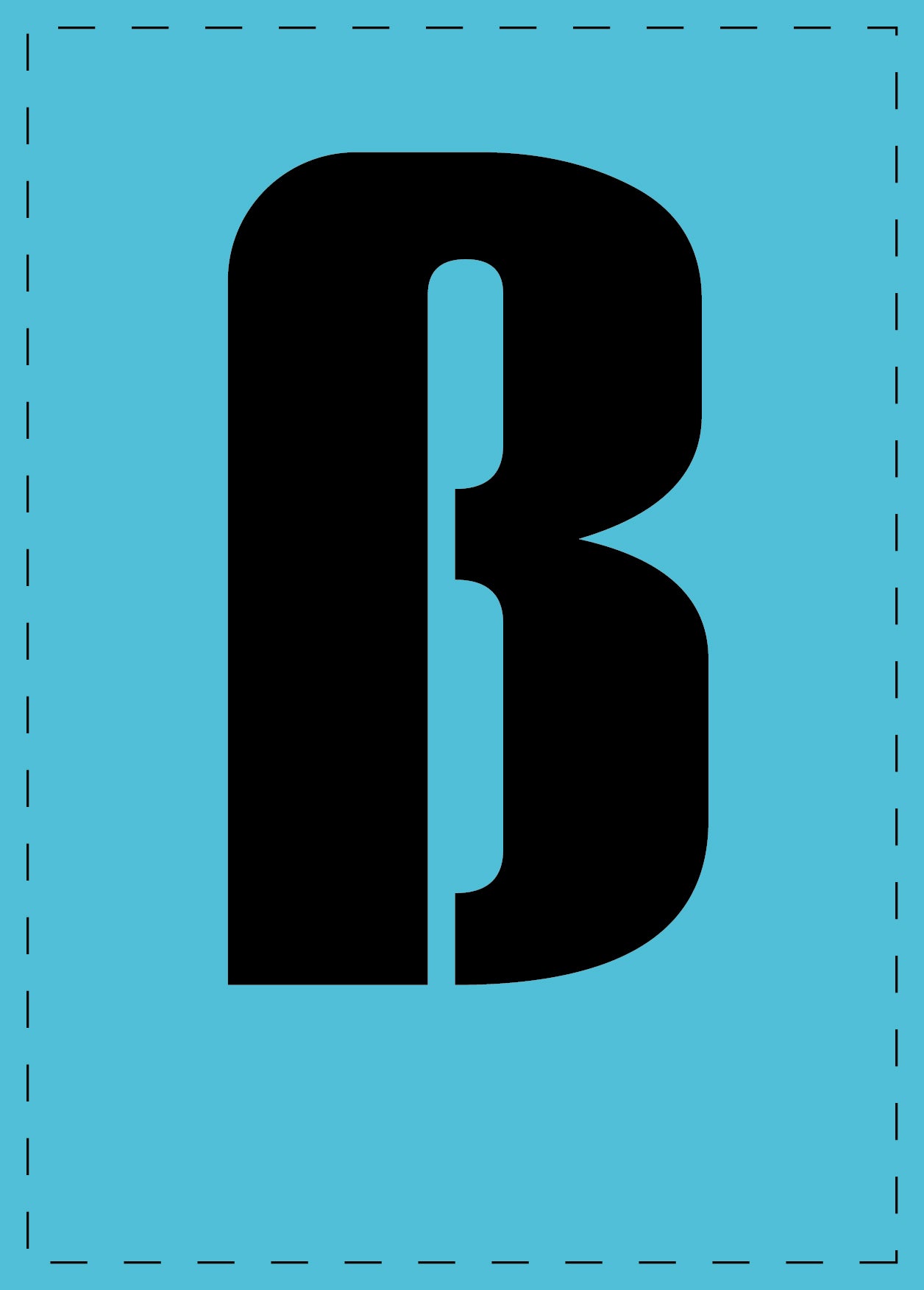 Buchstabe ß Klebebuchstaben und Zahlenaufkleber schwarze Schrift BLAU Hintergrund ES-BKPVC-SS-50