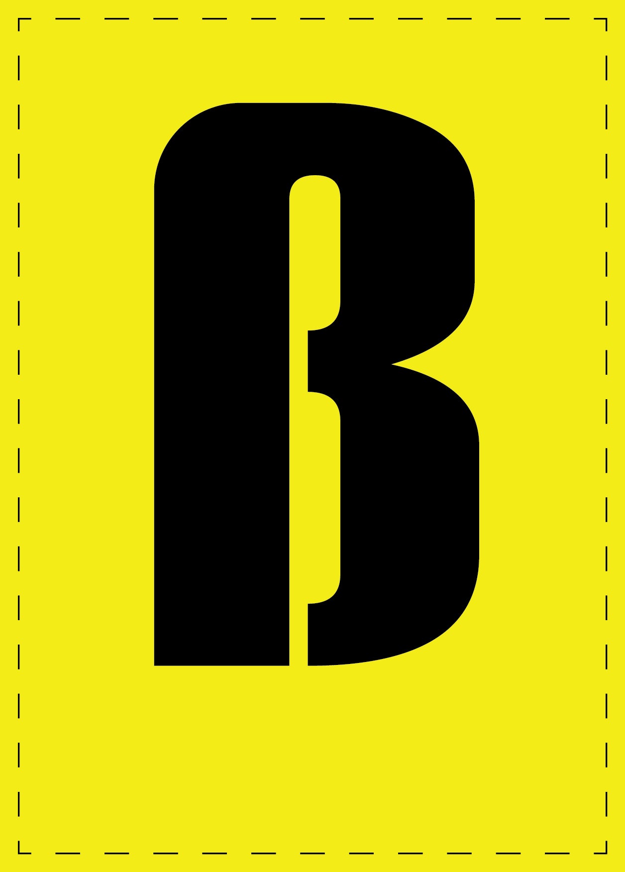 Buchstabe ß Klebebuchstaben und Zahlenaufkleber schwarze Schrift gelber Hintergrund ES-BGPVC-ss-3
