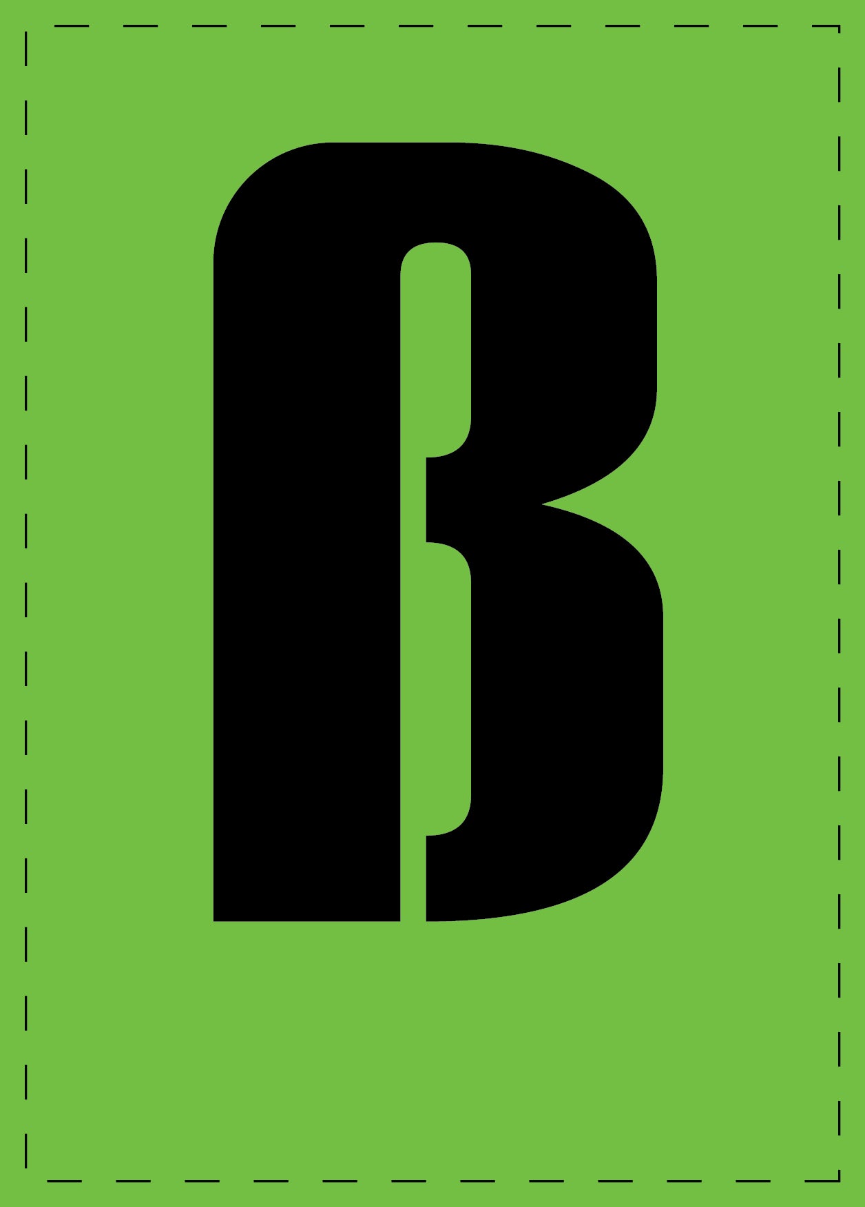 Buchstabe "ß" Klebebuchstaben und Zahlenaufkleber schwarze Schrift grüner Hintergrund ES-BKPVC-SS