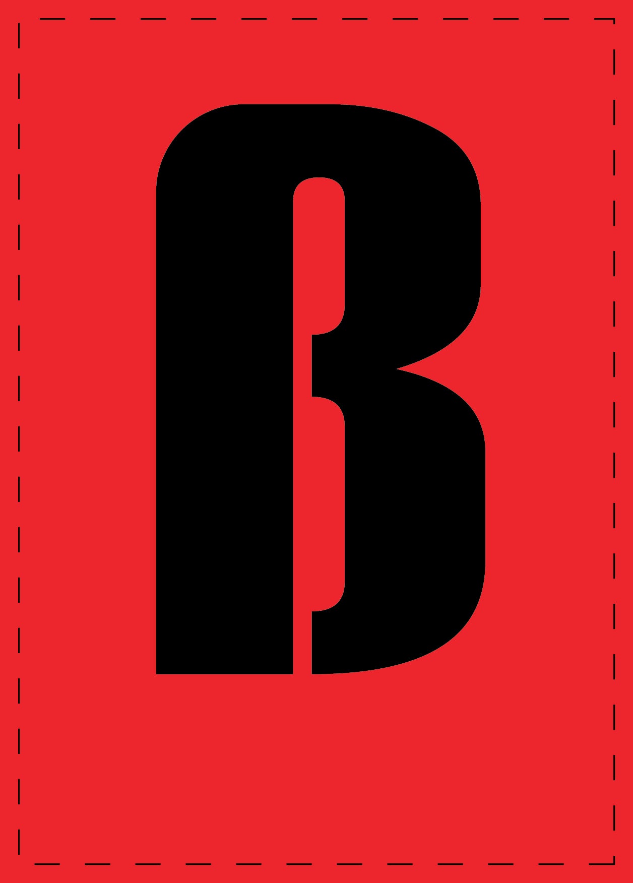 Buchstabe ß Klebebuchstaben und Zahlenaufkleber schwarze Schrift roter Hintergrund ES-BKPVC-SS