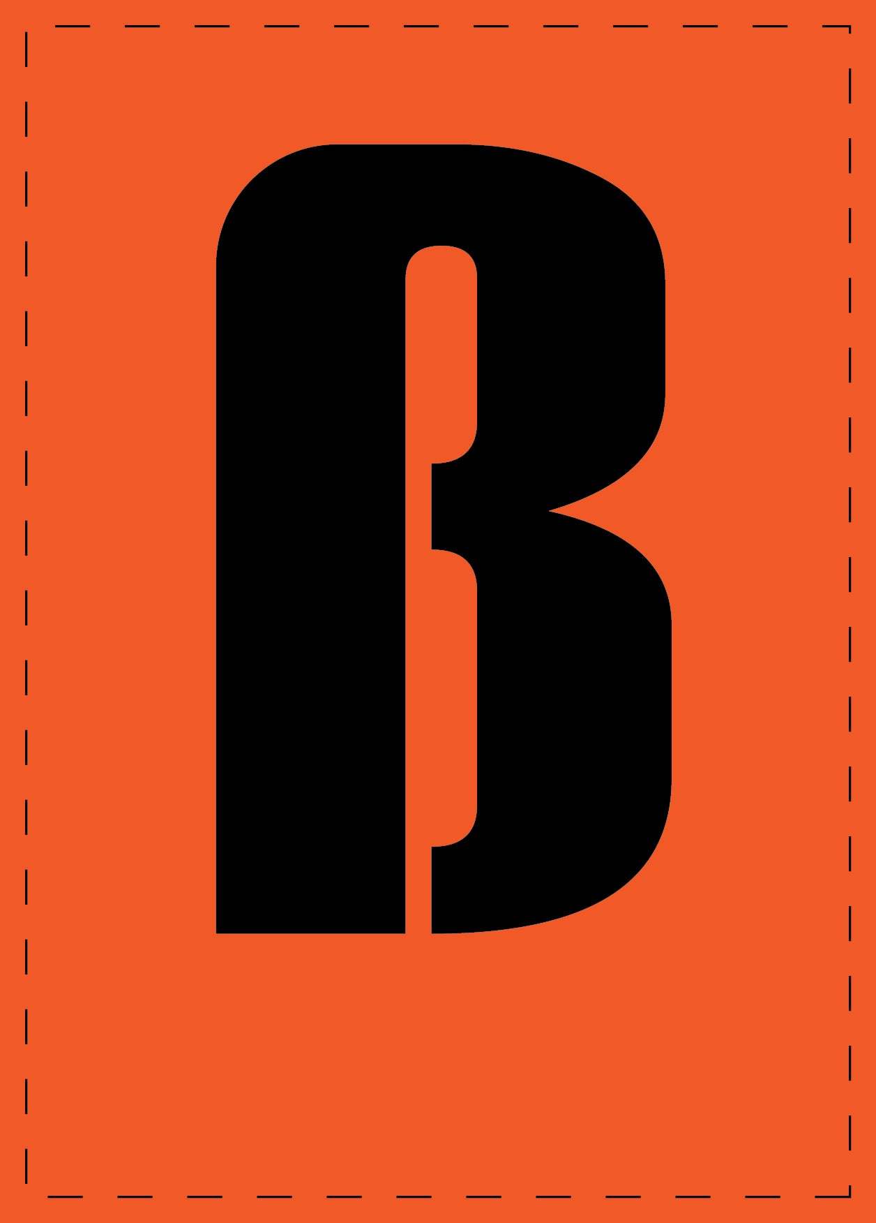 Klebebuchstaben "ß" und Zahlenaufkleber schwarze Schrift orange Hintergrund ES-BKPVC-SS