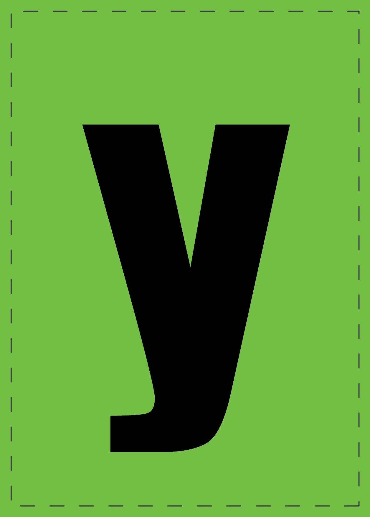 Buchstabe "y" Klebebuchstaben und Zahlenaufkleber schwarze Schrift grüner Hintergrund ES-BKPVC-Y
