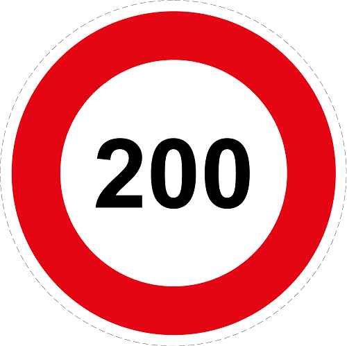 Reifen Geschwindigkeitsaufkleber "200 roter Rand" ES-CAR1000-200