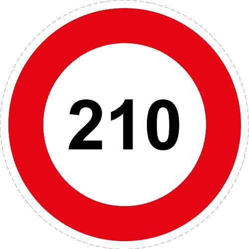 Reifen Geschwindigkeitsaufkleber "210 roter Rand" ES-CAR1000-210