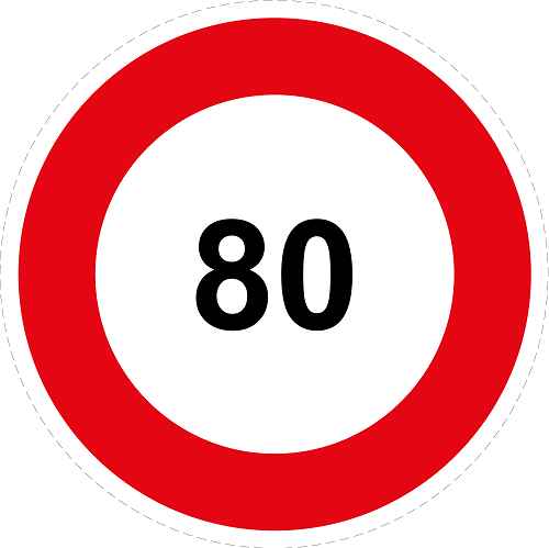 Reifen Geschwindigkeitsaufkleber "80 roter Rand" ES-CAR1000-80