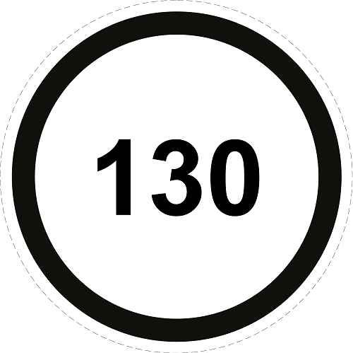 Reifen Geschwindigkeitsaufkleber "130 schwarzer Rand" ES-CAR1500-130