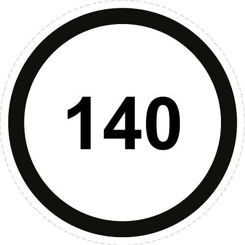 Reifen Geschwindigkeitsaufkleber "140 schwarzer Rand" ES-CAR1500-140