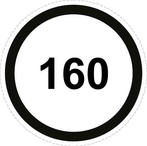 Reifen Geschwindigkeitsaufkleber "160 schwarzer Rand" ES-CAR1500-160