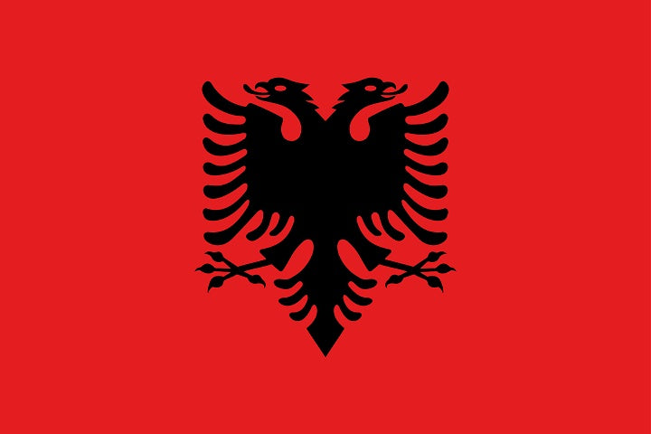Albanien Flaggen-Fahnen Aufkleber 5-60cm wetterfest ES-FL-ALB