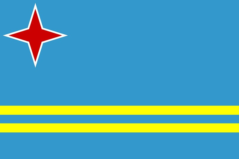 Aruba - Fahnen Aufkleber 5-60cm wetterfest ES-FL-ARU