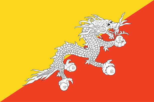Bhutan - Fahnen Aufkleber 5-60cm wetterfest ES-FL-BHU