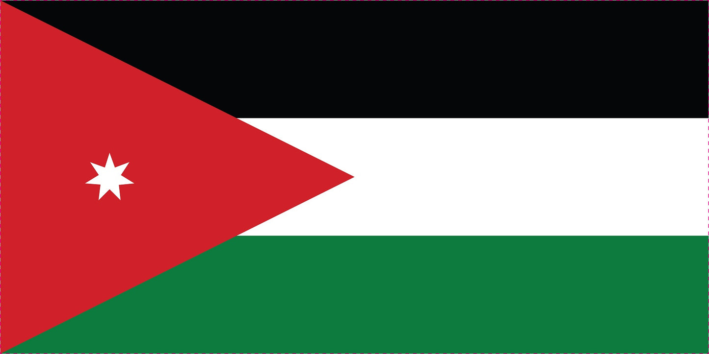Jordanien - Fahnen Aufkleber 5-60cm wetterfest ES-FL-JRD