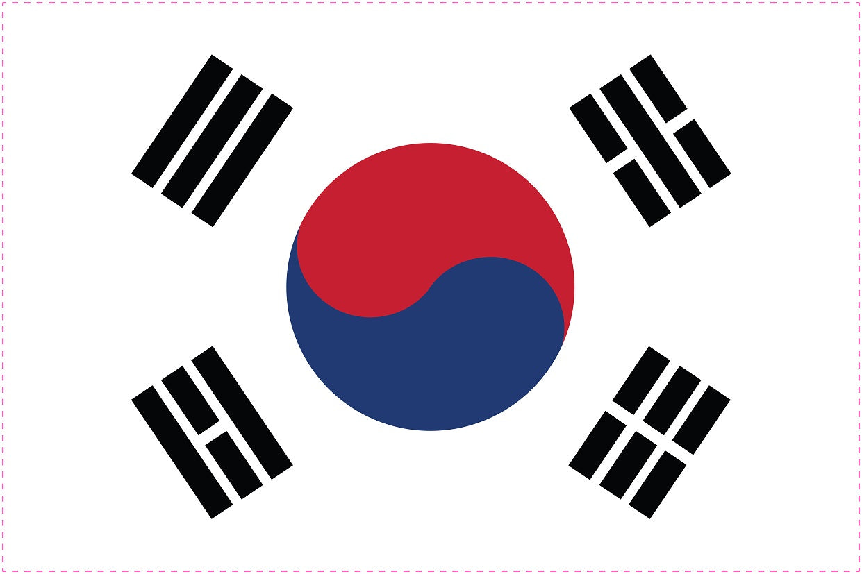 Südkorea - Fahnen Aufkleber 5-60cm wetterfest ES-FL-SLK