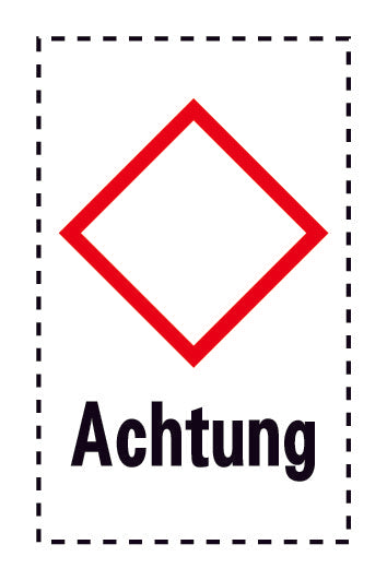 1000 Aufkleber "Achtung zum selbstbedrucken" 2.4x3.9 cm bis 4,2x6,8 cm, aus Papier oder Plastik ES-GHS-00-Achtung