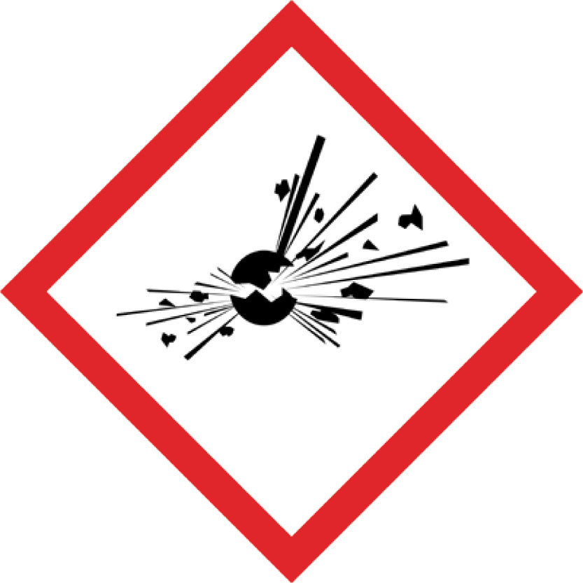 1000 GHS Aufkleber 15 mm-100 mm "Explosiv" aus Papier oder Plastik ES-GHS-01