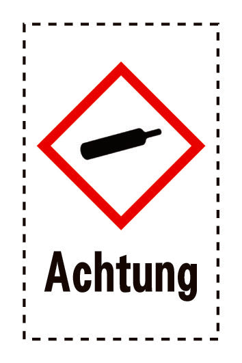 Aufkleber " Achtung" 2.4x3.9 cm bis 15x24 cm, aus Papier oder Plastik ES-GHS-04-15-Achtung