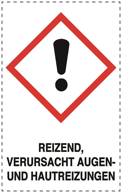 1000 Aufkleber "Reizend, verursacht Augen- und Hautreizungen" 2.4x3.9 cm bis 4,2x6,8 cm, aus Papier oder Plastik ES-GHS-07-1020-0