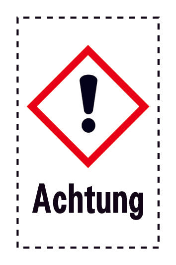 1000 Aufkleber "Achtung" 2,4x3,9cm bis 8x13cm, aus Papier oder Plastik ES-GHS-07-15-Achtung