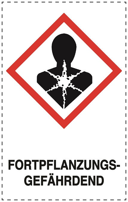 1000 Aufkleber "Fortpflanzungsgefährdend" 2.4x3.9 cm bis 4,2x6,8 cm, aus Papier oder Plastik ES-GHS-08-1020-0