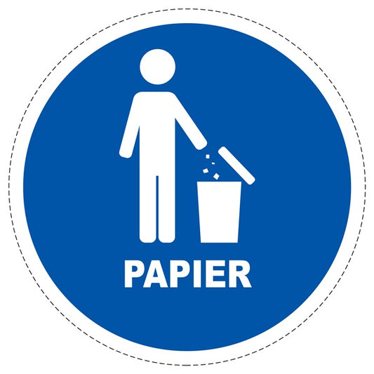 Mülltrennungsaufkleber "Papier" 10-60 cm aus PVC Plastik, ES-GRPWA-5400-44