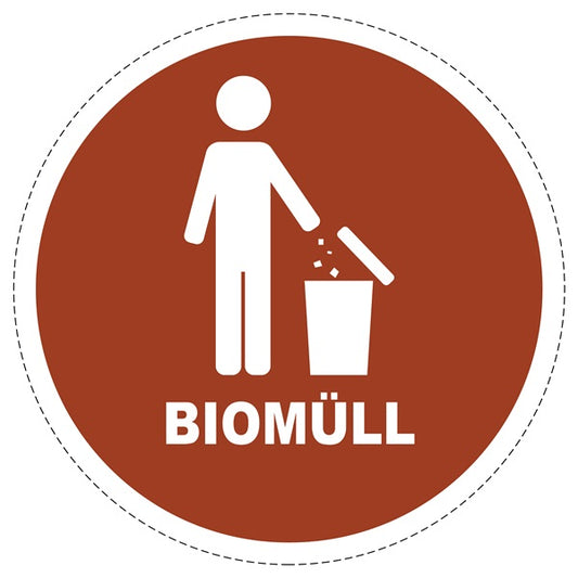 Mülltrennungsaufkleber "Biomüll" 2-7 cm aus PVC Plastik, ES-GRPWA-5600-82