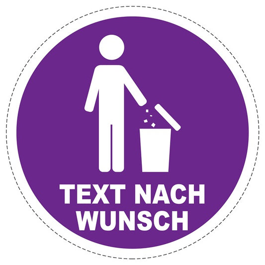 Mülltrennungsaufkleber "Text nach Wunsch" 2-7 cm aus PVC Plastik, ES-GRPWA-6000-34