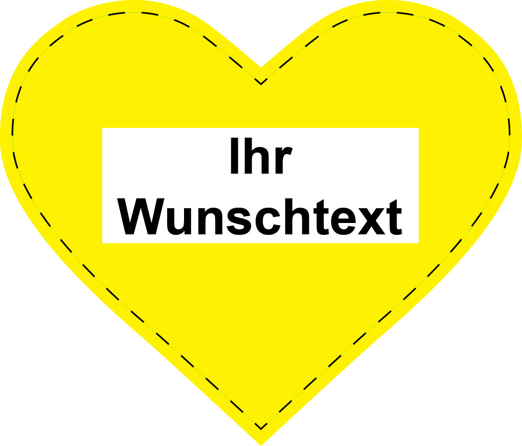 Herzaufkleber 7 und 10cm mit Wunschtext bedruckt ES-HERZN0