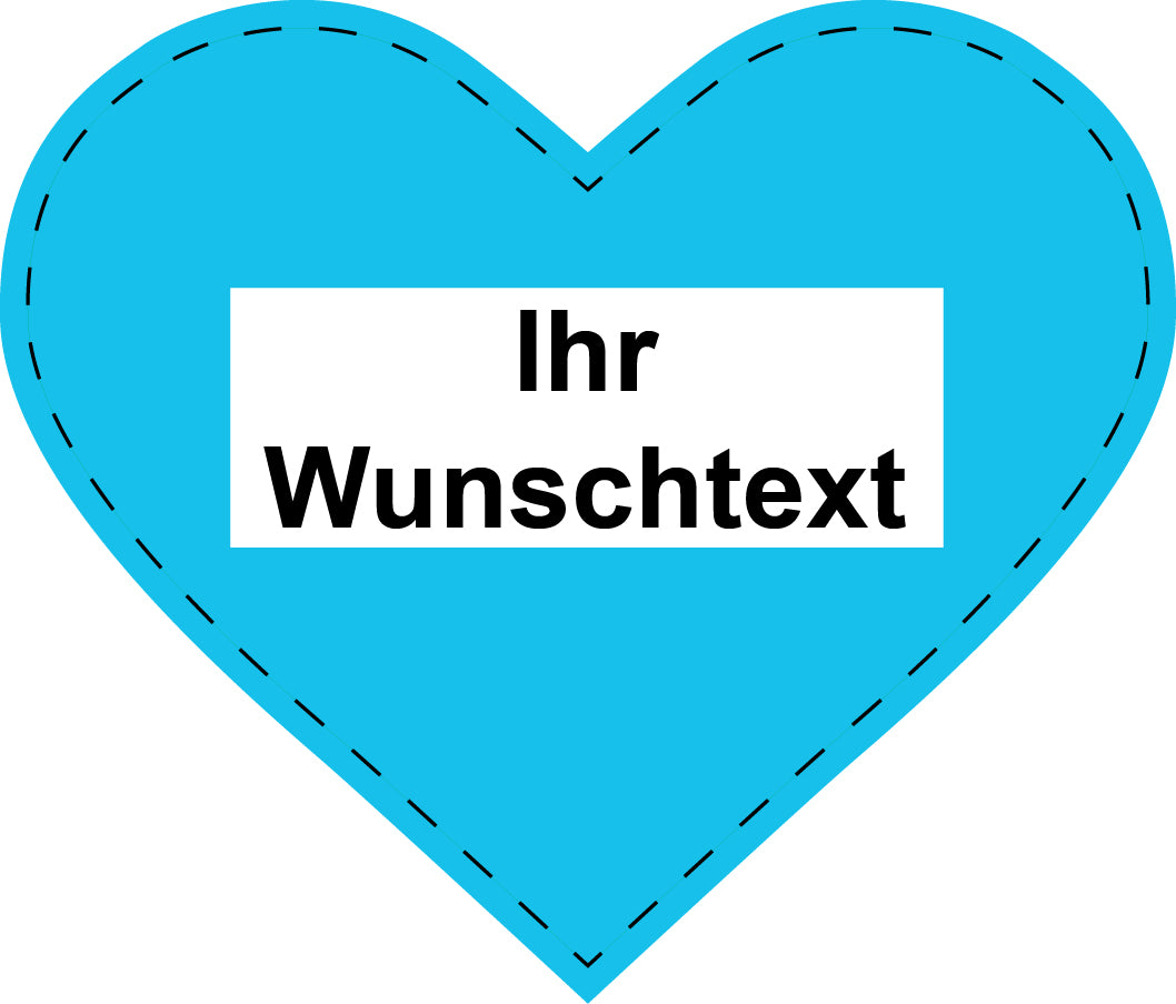 Herzaufkleber 7 und 10cm mit Wunschtext bedruckt ES-HERZN0