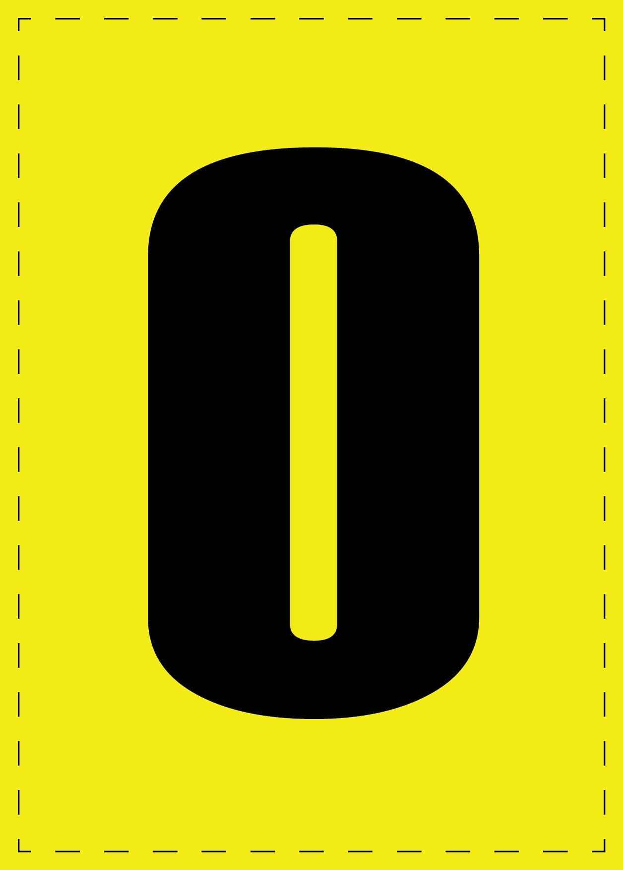 Zahl 0 Klebebuchstaben und Zahlenaufkleber schwarze Schrift gelber Hintergrund ES-BGPVC-0-3