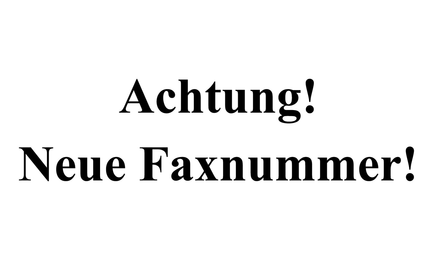 1000 Büroorganisation "Achtung! Neue Faxnummer!" aus Plastik ES-OFFICE300-PE