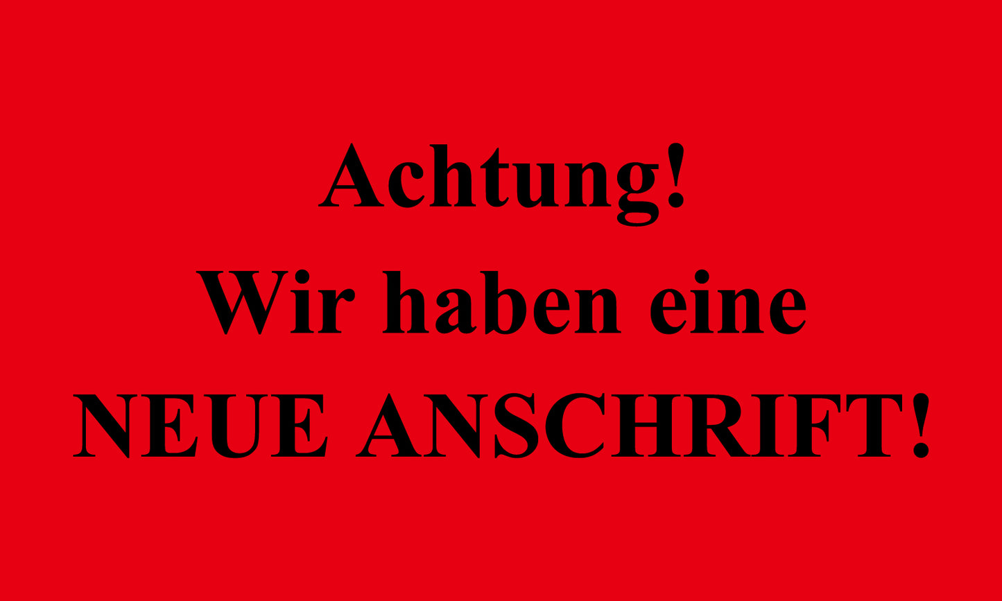 1000 Büroorganisation "Achtung! Wir haben eine neue Anschrift!" aus Plastik ES-OFFICE700-PE