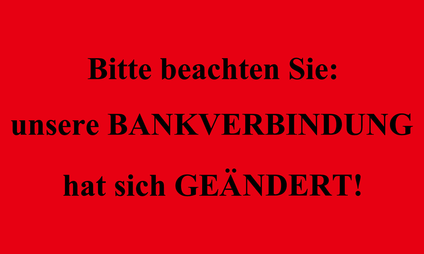 1000 Büroorganisation "Bitte beachten Sie: Unsere Bankverbindung hat sich geändert!" aus Plastik ES-OFFICE800-PE