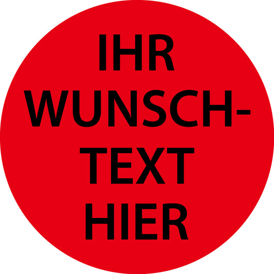 1000 Promotionsaufkleber Angebotsaufkleber Sonderangebotsaufkleber "Ihr Wunschtext" 2-10 cm aus Papier und Plastik  ES-PR-4350