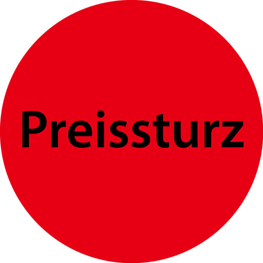 1000 Promotionsaufkleber Angebotsaufkleber Sonderangebotsaufkleber "Preissturz" 2-10 cm aus Papier und Plastik  ES-PR-4400