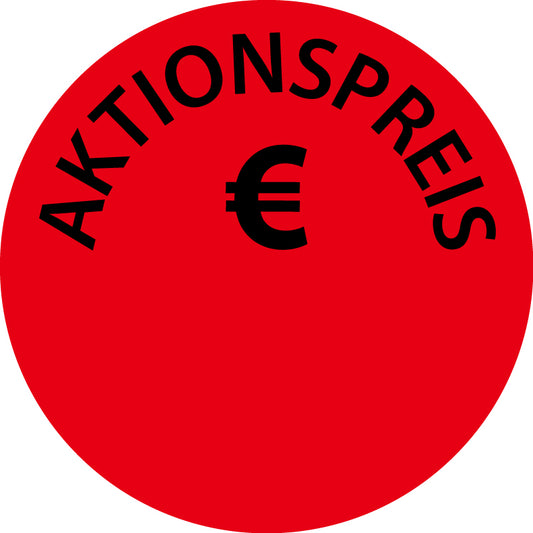 Promotionsaufkleber Angebotsaufkleber Sonderangebotsaufkleber "Aktionspreis €" 10-60 cm ES-PR-4600