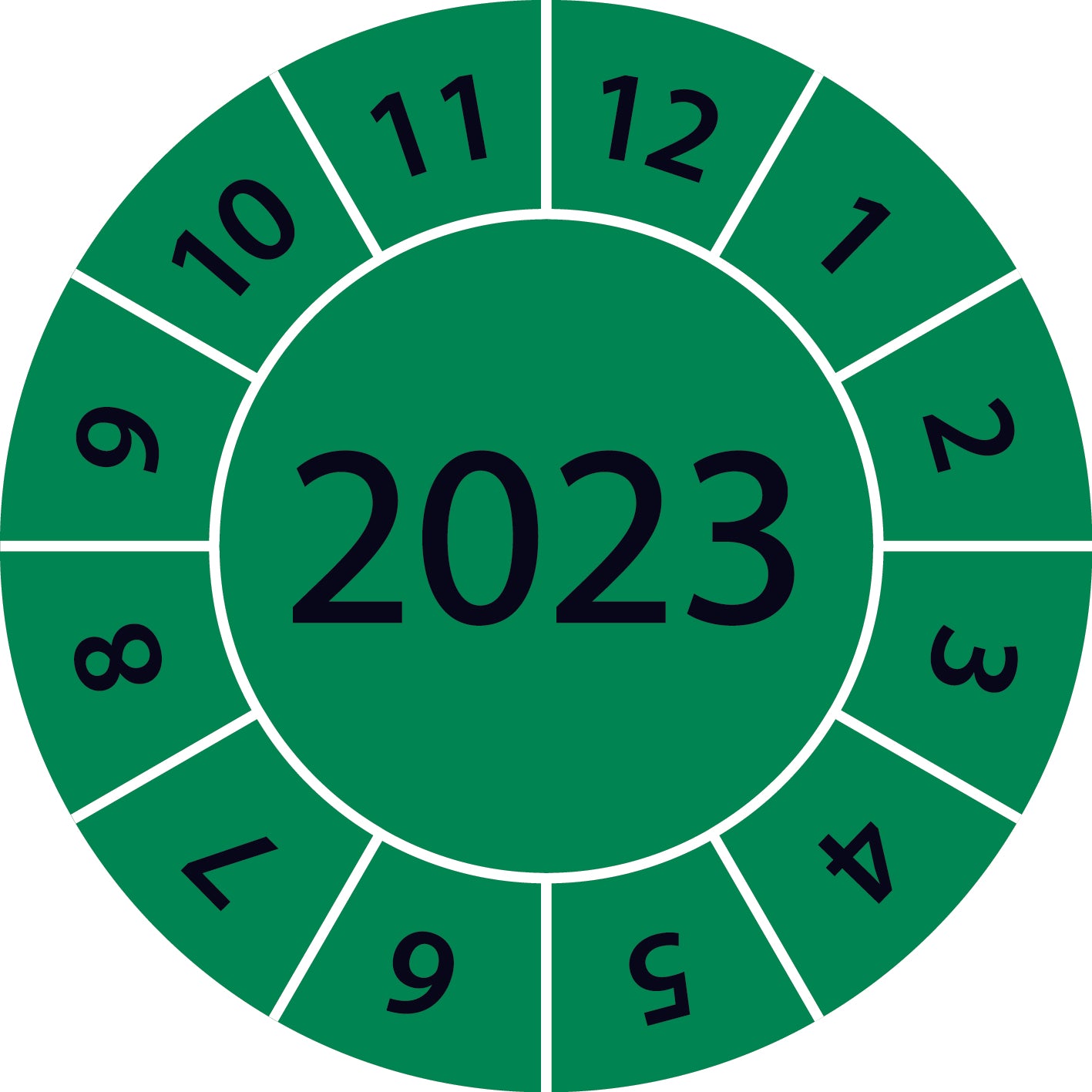 Prüfetiketten - 2023 aus Papier oder Plastik