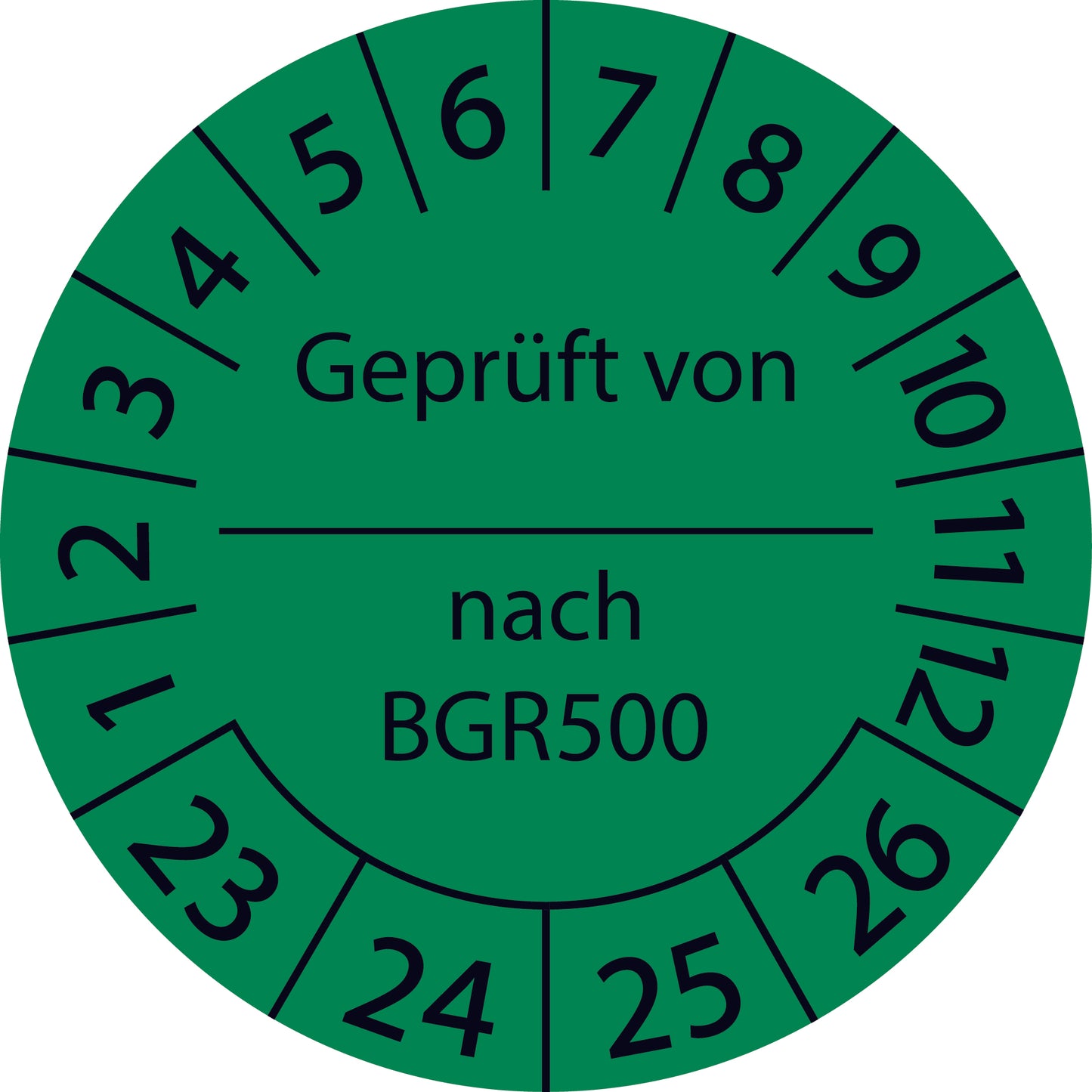 Mehrjahresprüfetiketten, Geprüft von... nach BGR 500, Startjahr: 2023 aus Papier oder Plastik