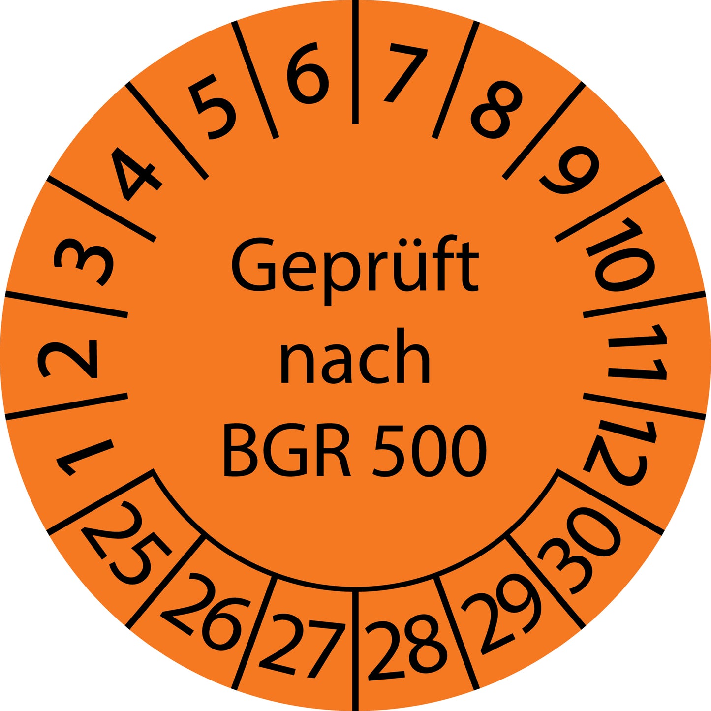 Mehrjahresprüfetiketten, Geprüft nach BGR 500, Startjahr: 2025 aus Papier oder Plastik
