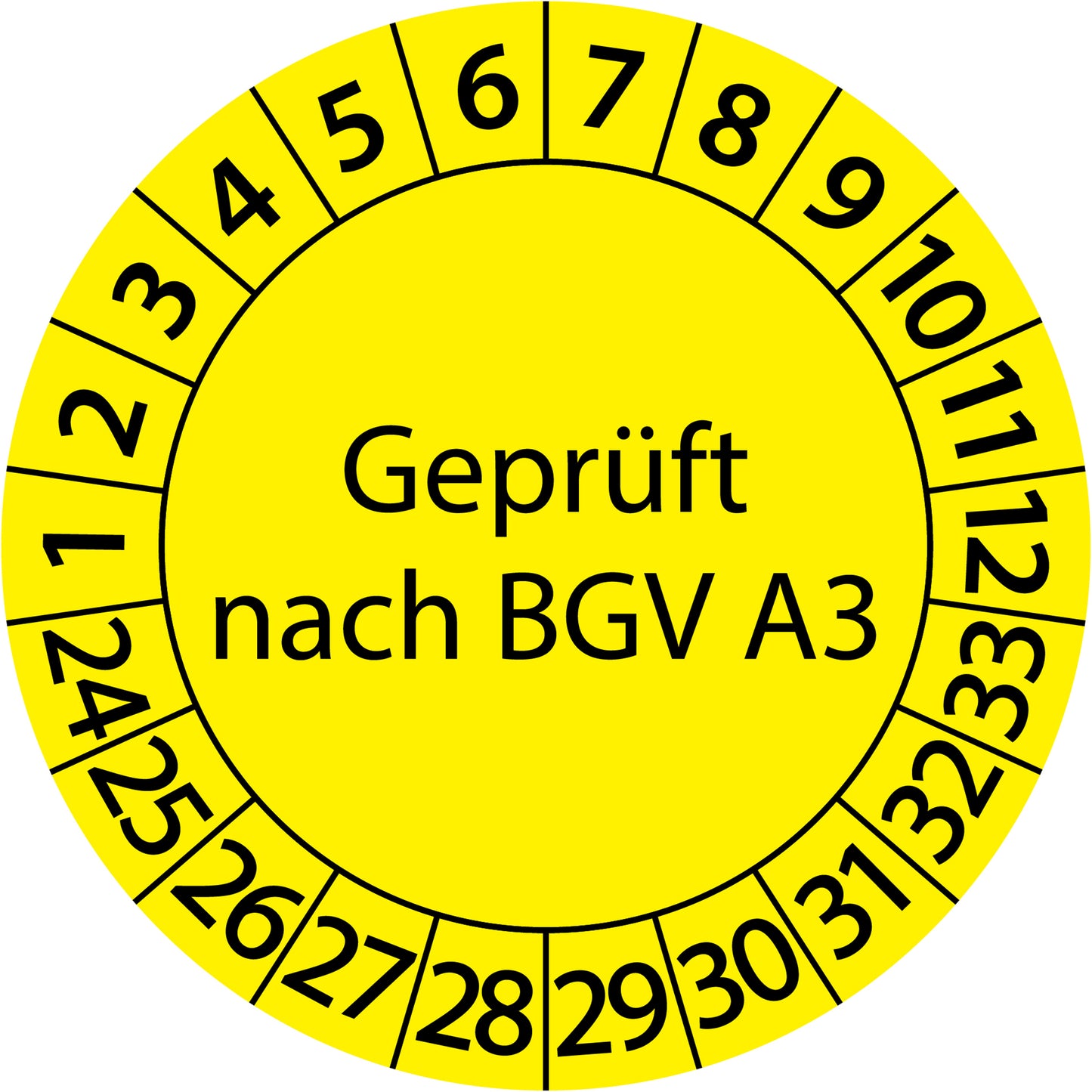 Mehrjahresprüfetiketten, Geprüft nach BGV A3, Startjahr: 2024 aus Papier oder Plastik