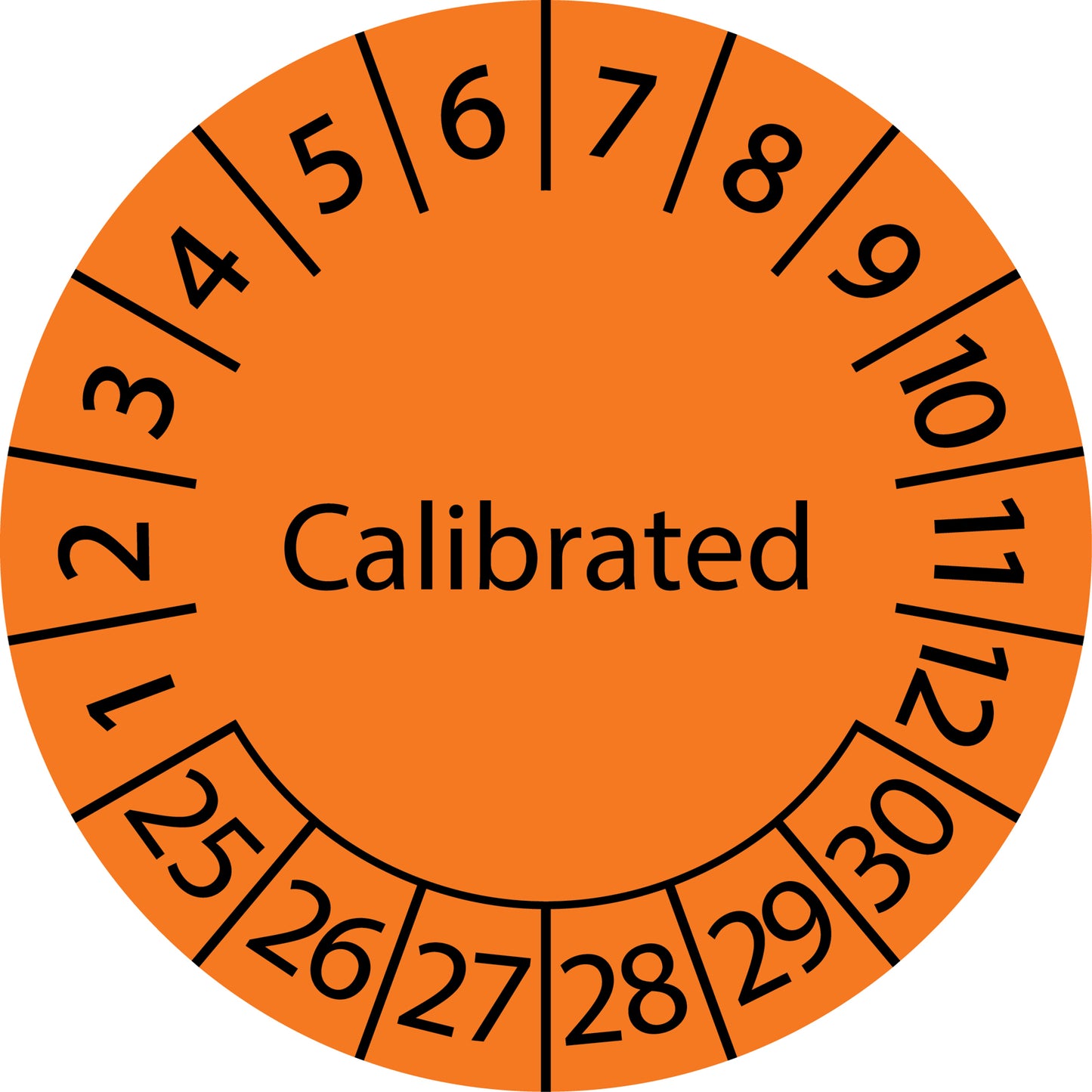 Mehrjahresprüfetiketten, Calibrated, Startjahr: 2025 aus Papier oder Plastik