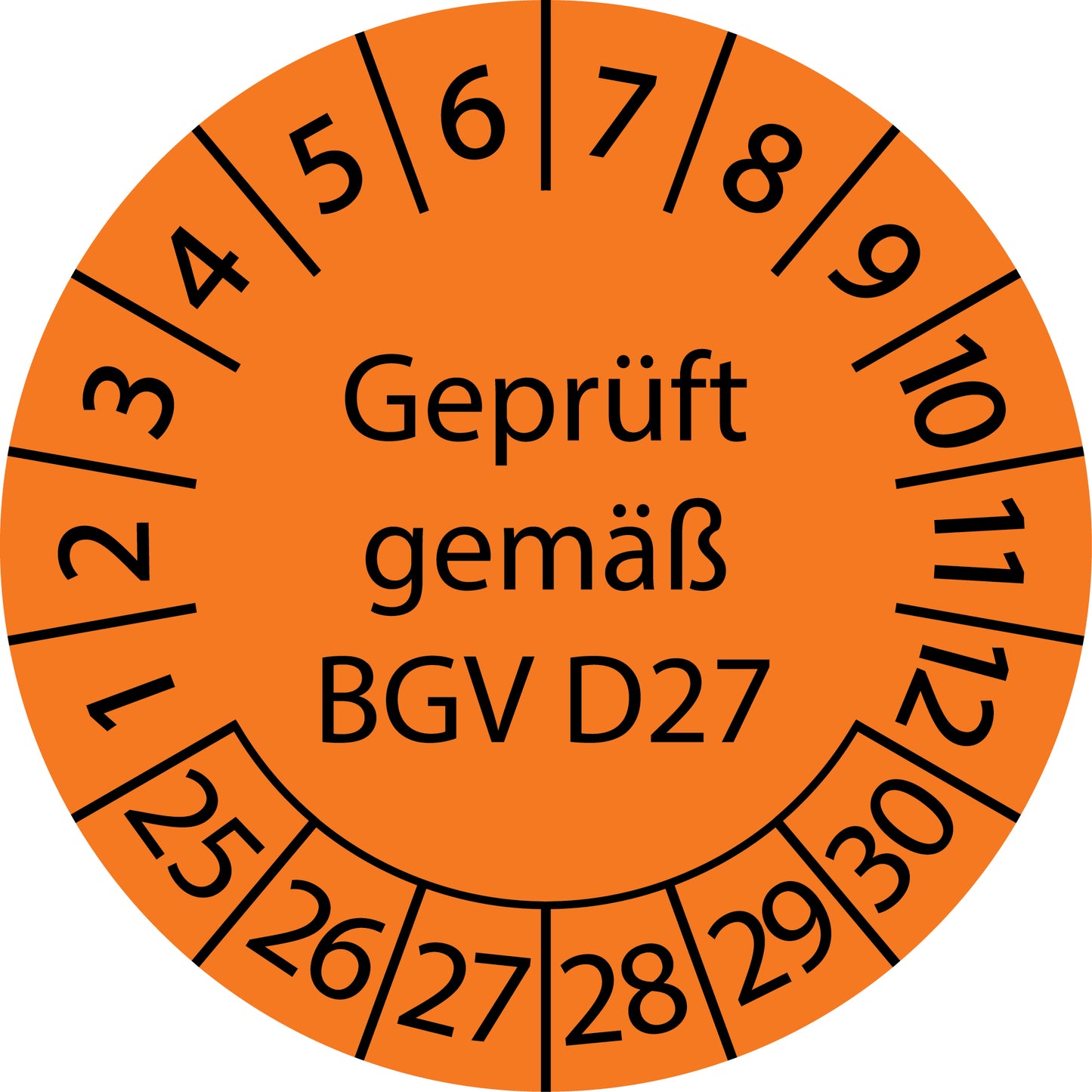 Mehrjahresprüfetiketten, Geprüft gemäß BGV D27, Startjahr: 2025 aus Papier oder Plastik