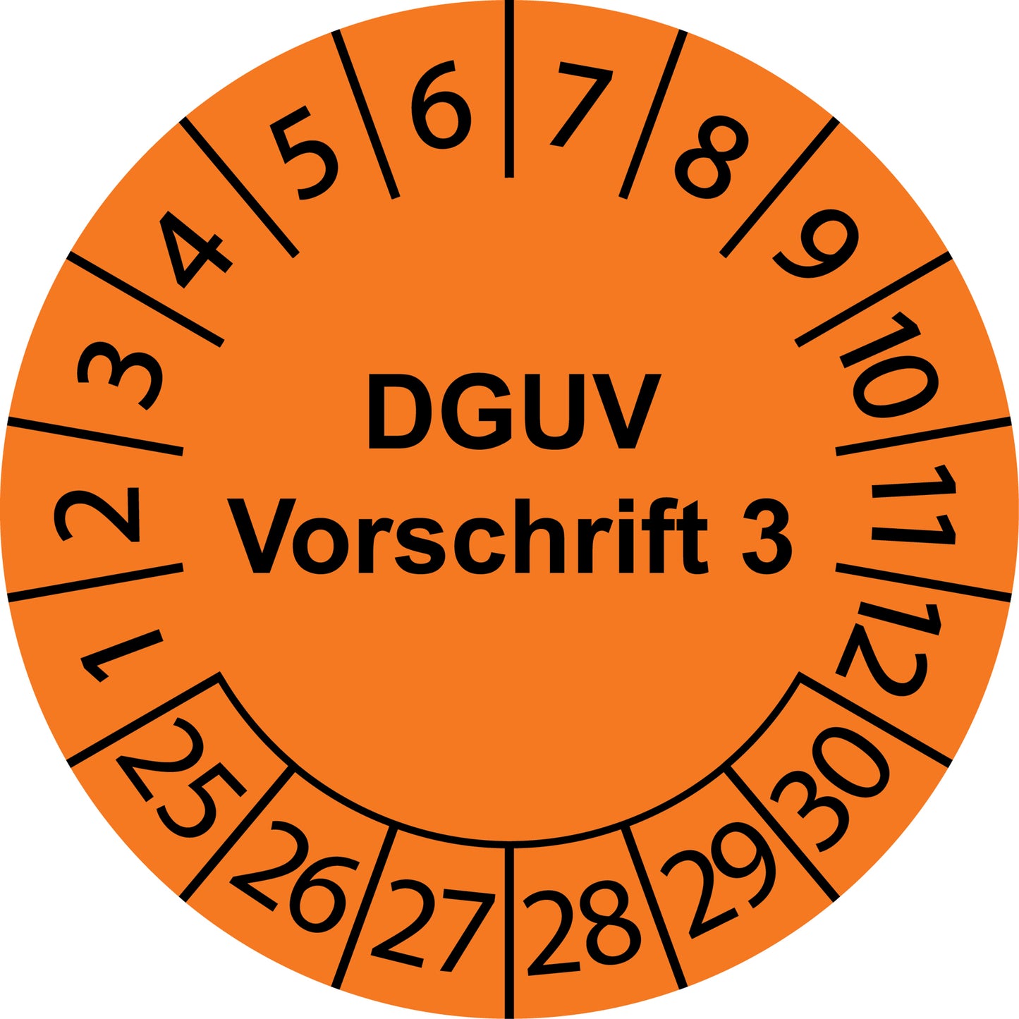 Mehrjahresprüfetiketten, DGUV Vorschrift 3, Startjahr: 2025 aus Papier oder Plastik